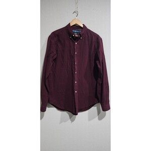 Rare Vtg Polo RALPH LAUREN Classic Fit Casual Button Down Shirt 90s Maroon L